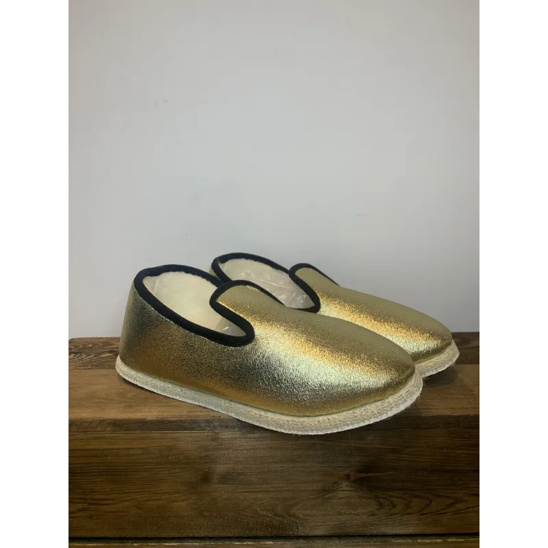 Charentaises dorées - Marion - L'atelier de la Charentaise