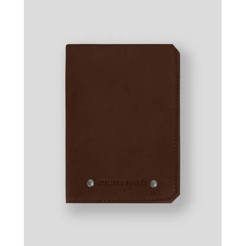 Portefeuille Achille rabat - Cognac - Atelier Fourès