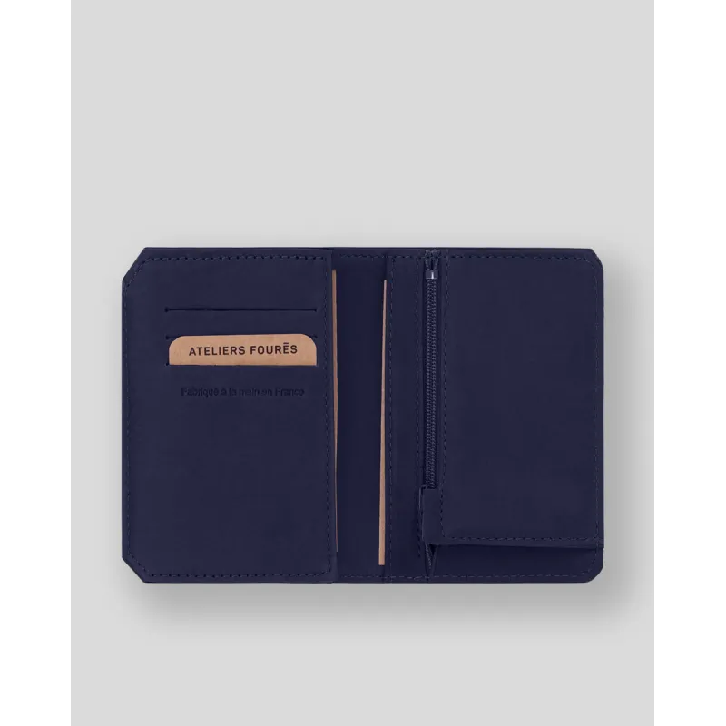 Portefeuille Achille simple - Marine - Atelier Fourès