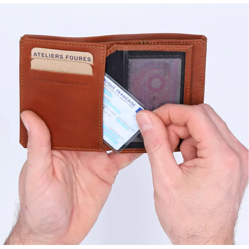 Portefeuille Pégase Mini - A rabat - Fauve - Atelier Fourès