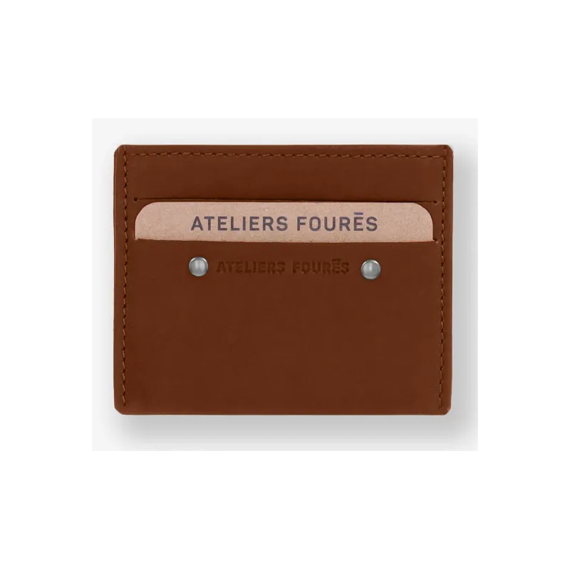 Porte carte ouvert 2*2 anti RFID - Fauve - Atelier Fourès
