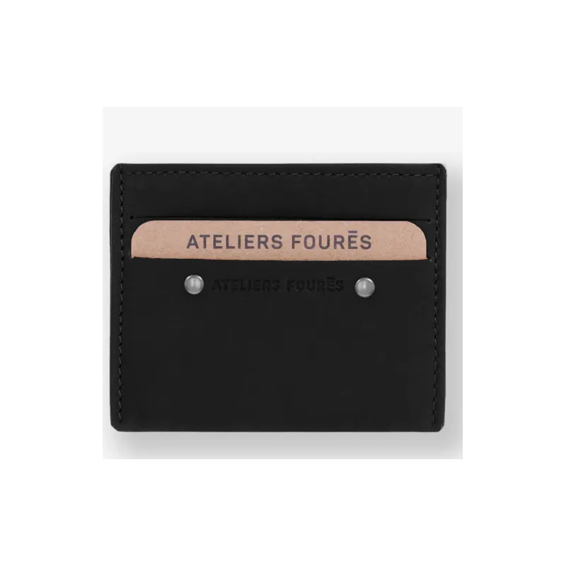 Porte carte ouvert 2*2 anti RFID - Noir - Atelier Fourès