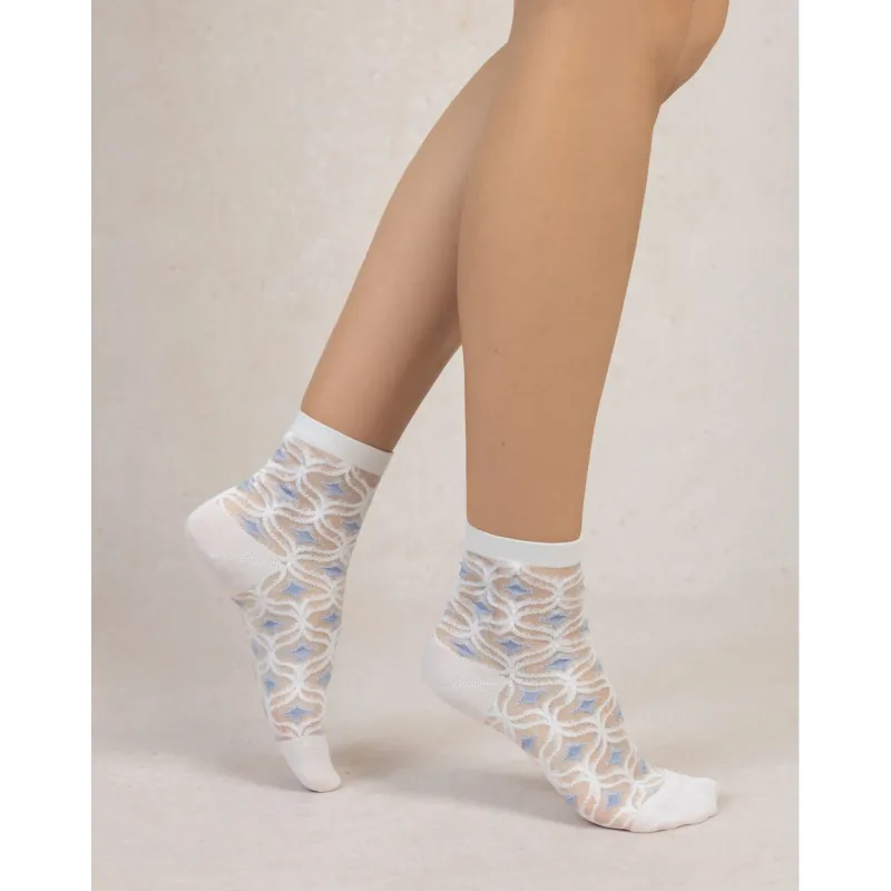 Socquettes transparentes rétro - Bleu forêt