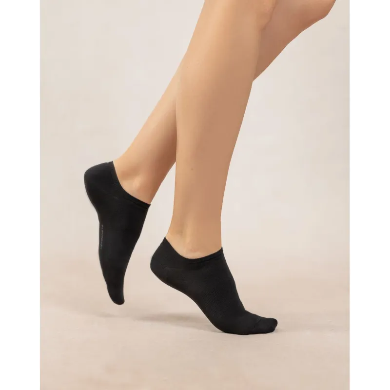 Duo mini sox coton noir Femme - Lot de 2 - Bleu forêt