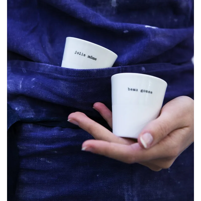 Coffret duo tasse expresso Beau gosse/jolie môme  - Sophie Masson Porcelaine (Copie)