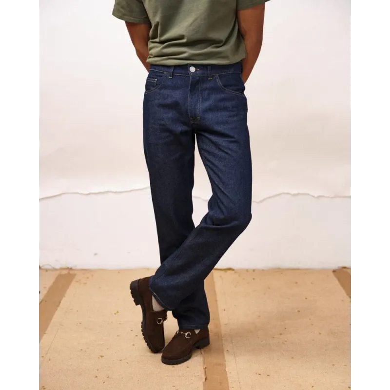 Felipe bleu brut droit sans coutures côté homme- Dao Davy