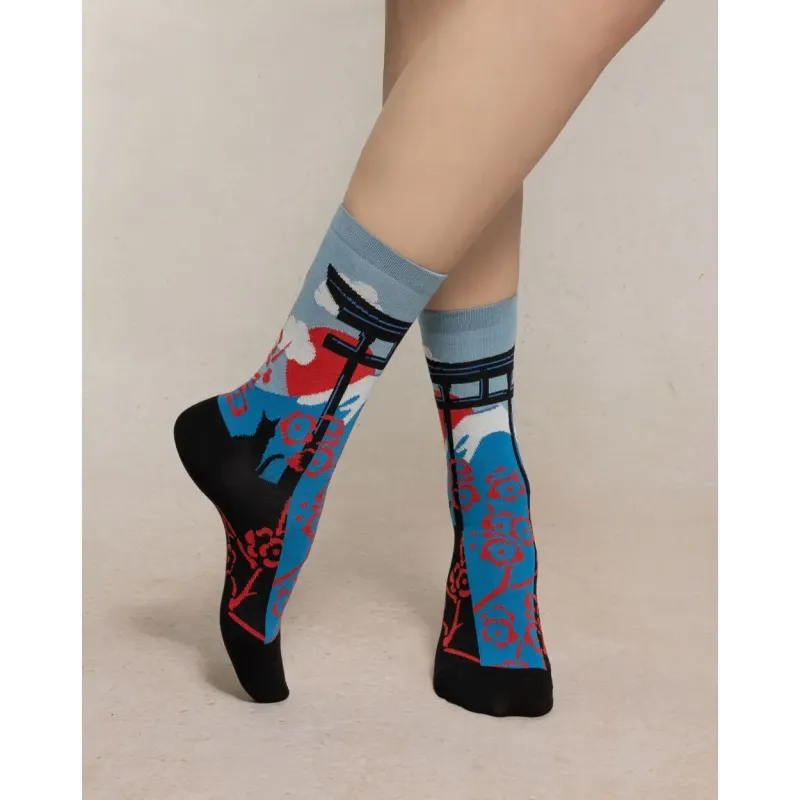 Chaussettes Mont Fuji - Bleu Forêt