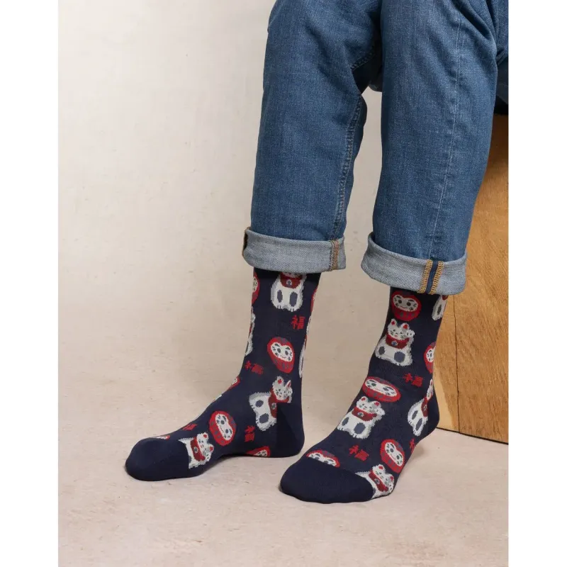 Chaussettes Porte Bonheur - Bleu Forêt