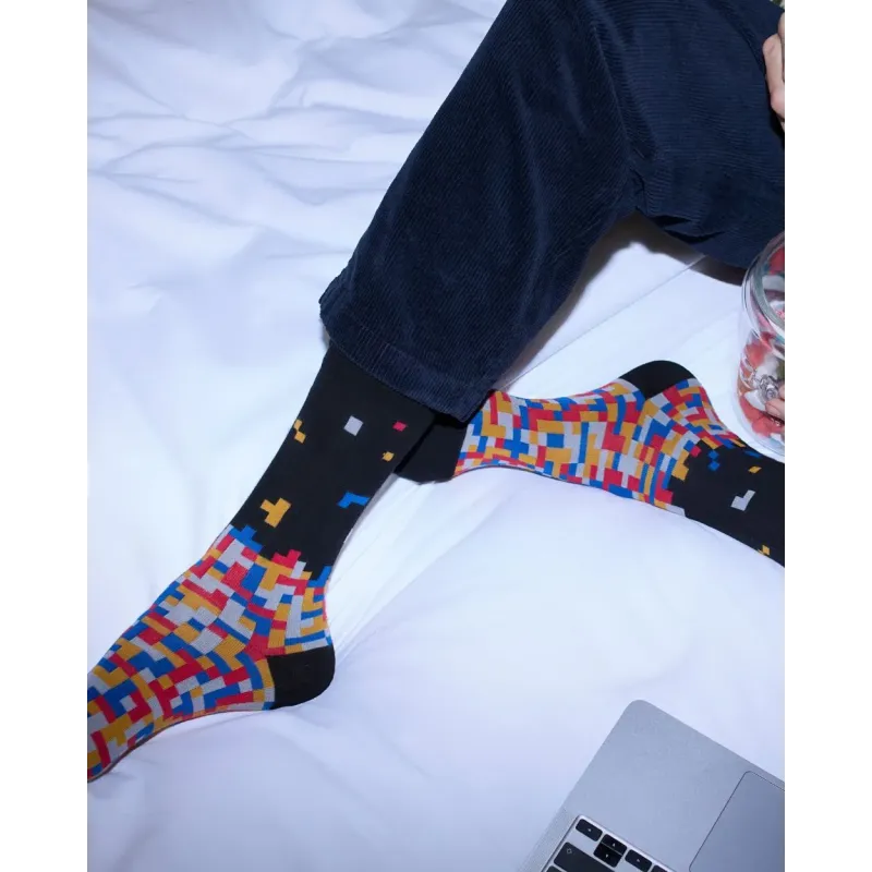 Chaussettes Tetris - Bleu Forêt