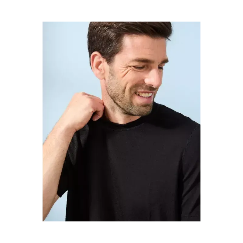 Tee shirt merinos Ruben noir - Lemahieu