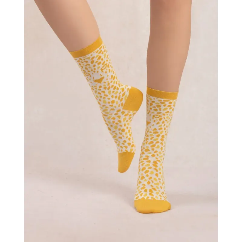 Chaussettes Leopard - Bleu Forêt