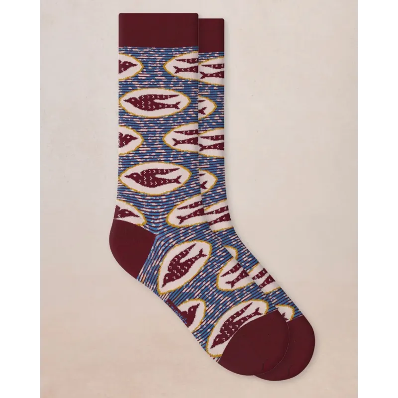 Chaussettes Hirondelles - Bleu Forêt