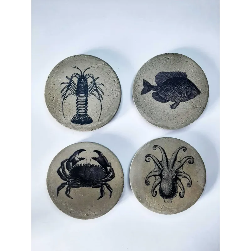 Lot 4 sous verres animaux marins - Green Hygge