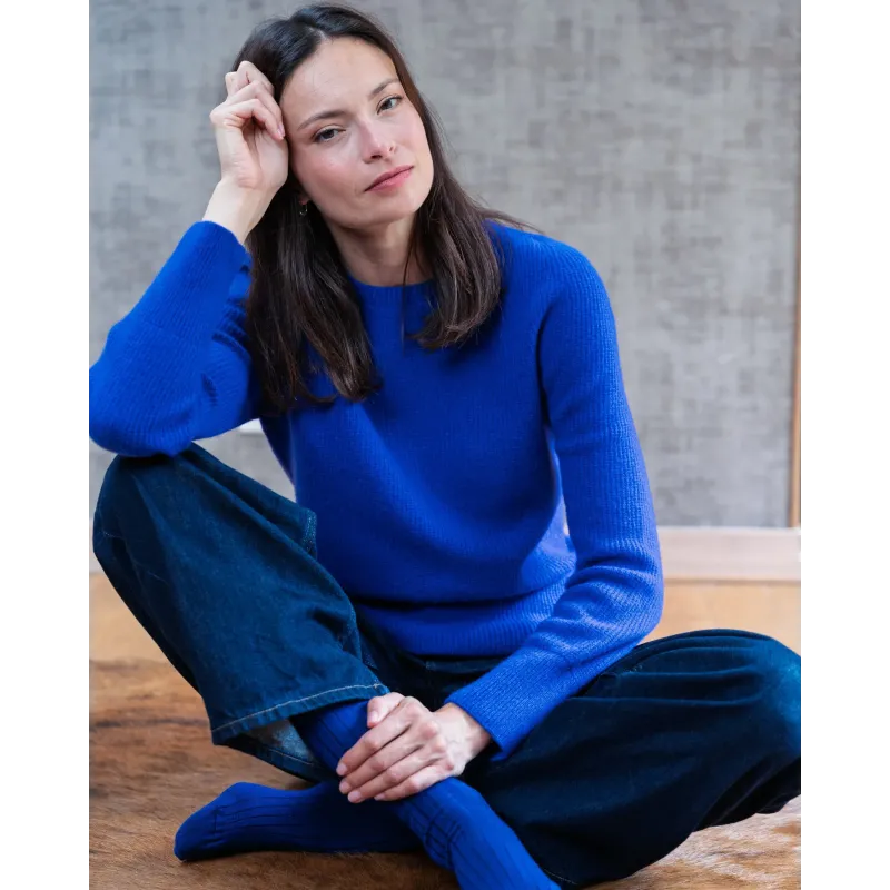 Pull Sablon bleu électrique - Cézembre
