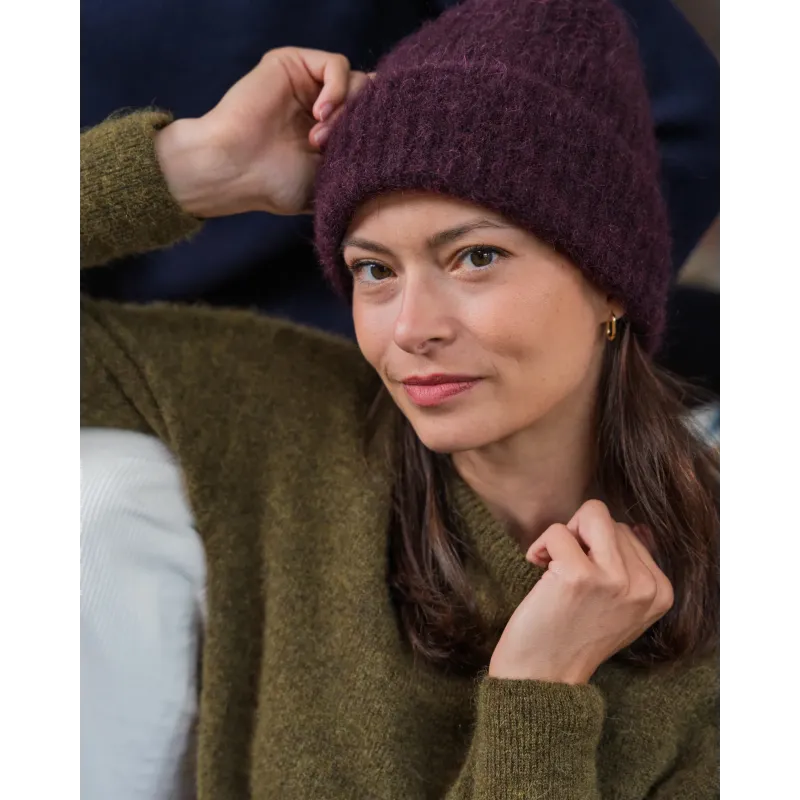 Bonnet en alpaga Axelle Bordeaux - Cezembre