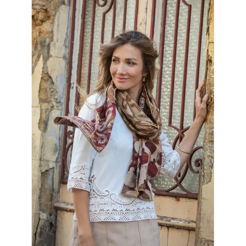 Foulard Gisèle praliné - Létol