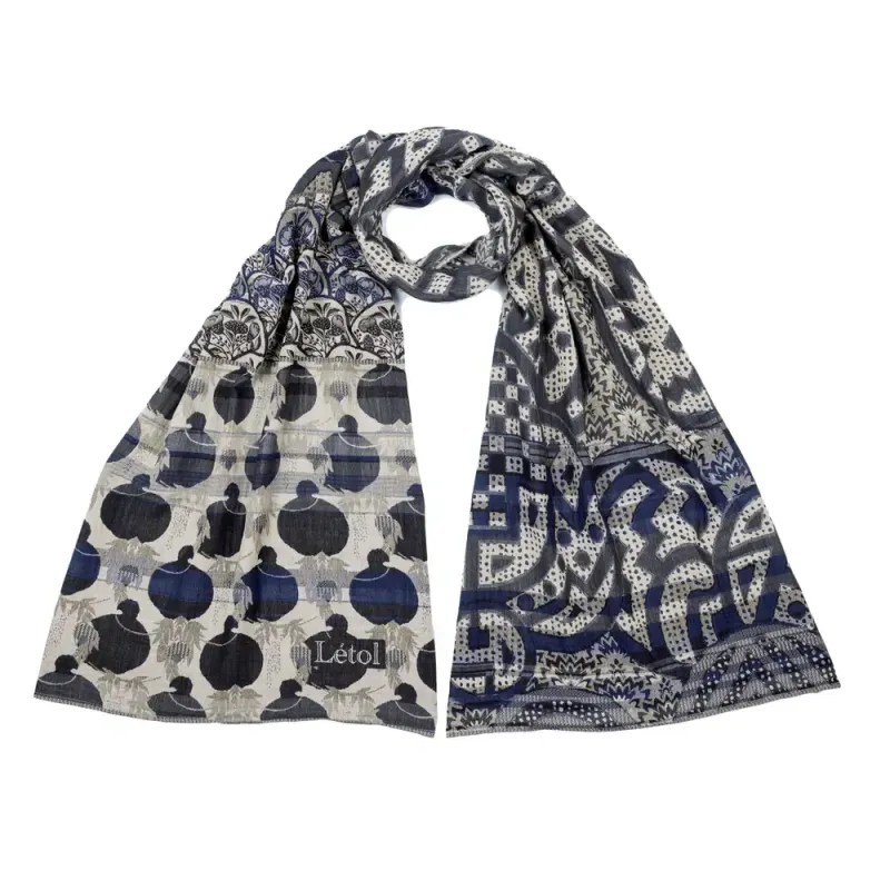 Foulard Gisèle gris bleu - Létol