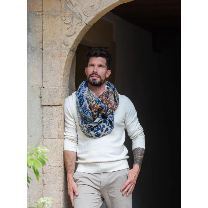 Foulard Bridget navy camel - Létol