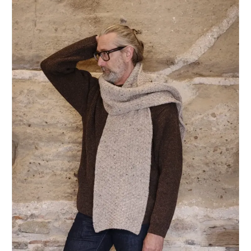 Echarpe fantaisie beige - Laines du Forez