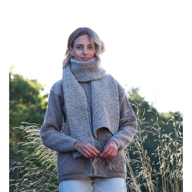 Echarpe classique beige - Laines du Forez