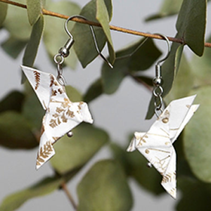 Boucle d'oreilles Origami – Couple de Colombes blanches - La petite fabrication d'Estelle
