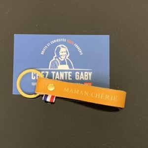 Maman Chérie - Porte clé cuir camel - Léonny Cha